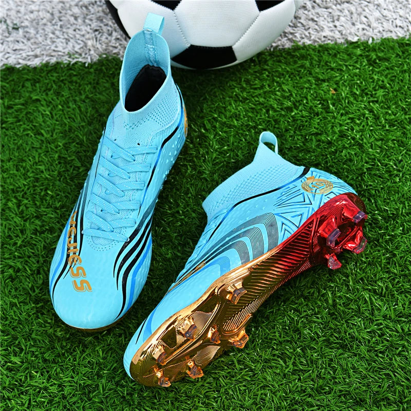 Ultralight Youth Soccer Cleats/Cristiano Ronaldo golden bottom Shoes