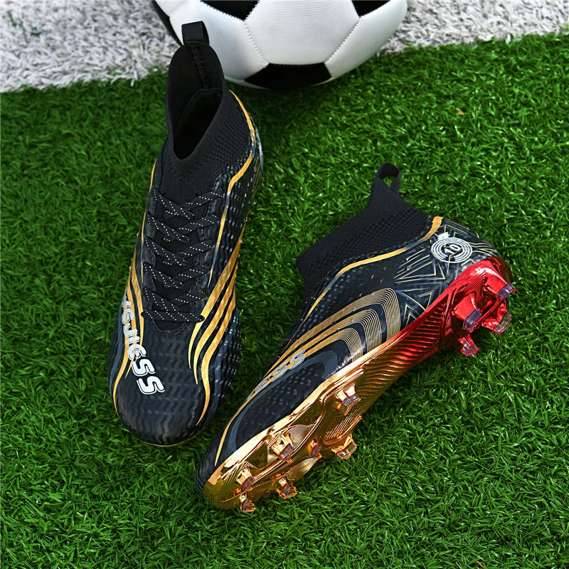 Ultralight Youth Soccer Cleats/Cristiano Ronaldo golden bottom Shoes