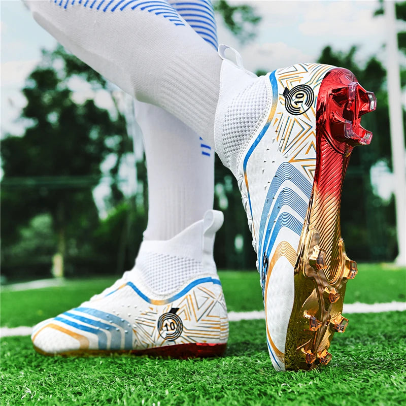 Ultralight Youth Soccer Cleats/Cristiano Ronaldo golden bottom Shoes