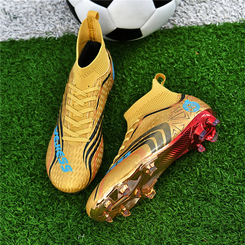 Ultralight Youth Soccer Cleats/Cristiano Ronaldo golden bottom Shoes