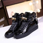 Red Embossed Crocodile High Top Sneakers/Leather Designer Boots Shoes