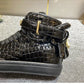 Red Embossed Crocodile High Top Sneakers/Leather Designer Boots Shoes