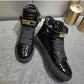 Red Embossed Crocodile High Top Sneakers/Leather Designer Boots Shoes