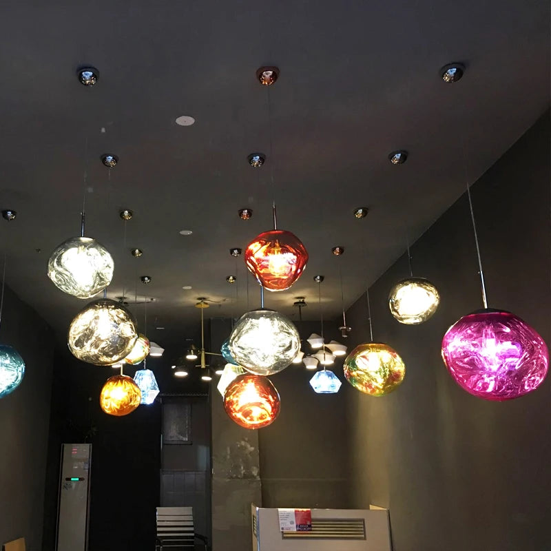 Modern Nordic Hanging Lava Glass Bubble Pendant ball Ceiling light fixture