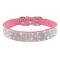 Bling Crystal Soft Suede Leather Adjustable Dog/Cat Collar