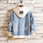 New Fashion Back Print Fake Two-Piece Loose Denim Jacket/Jeans Stitching Coat