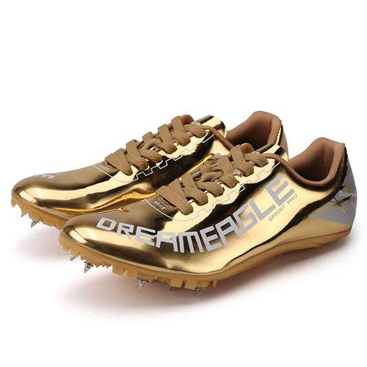 Sprint Pro Golden Men/Women's Track Field Running Training Sprint Shoes Unisex