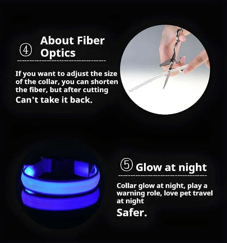 Night Safety Flashing Glow In The Dark LED Dog Collar/Nylon/Avoid Accident for Dogs