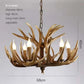 Premium Vintage Deer Antlers Chandelier/Retro Ceiling Hanging Lighting Fixture/Resin