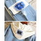 New Fashion Back Print Fake Two-Piece Loose Denim Jacket/Jeans Stitching Coat