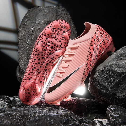 Z00M Leopard Pink Fast Soccer Shoes/Cleats AG Turf Ronaldo