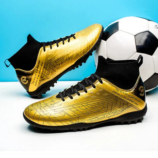 Premium Lionel Messi Style Gold Soccer Shoes TF/FG football Cleats Youth