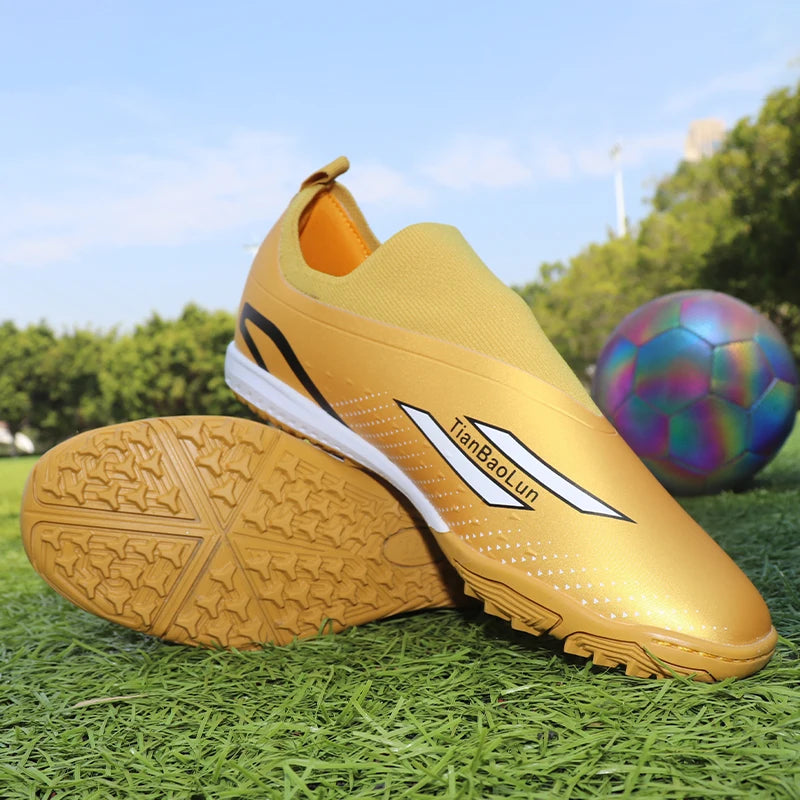 TBL Messi Gold No Laces Quality Lightweight Soccer Shoes Turf