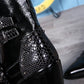 Punk Style Leather Cowboy Shoes/High Ankle Boots wt Metal Pointed Toe Buckle Men