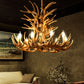 Premium Vintage Deer Antlers Chandelier/Retro Ceiling Hanging Lighting Fixture/Resin