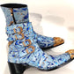 Gold Cowboy Boots Men/Genuine Leather Fashion Men's Chelsea shoes