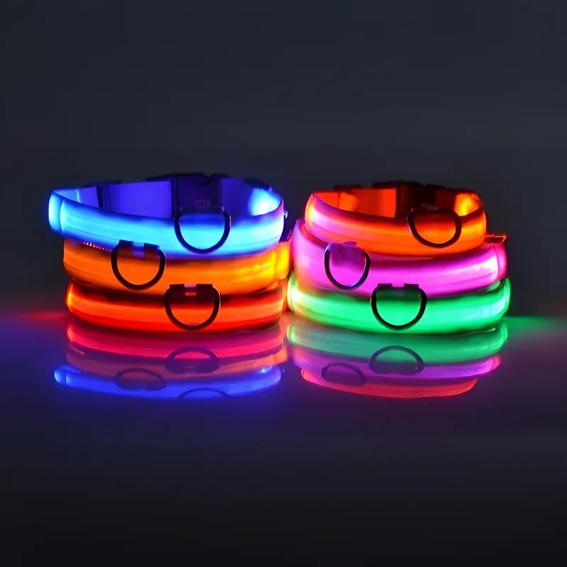 Night Safety Flashing Glow In The Dark LED Dog Collar/Nylon/Avoid Accident for Dogs