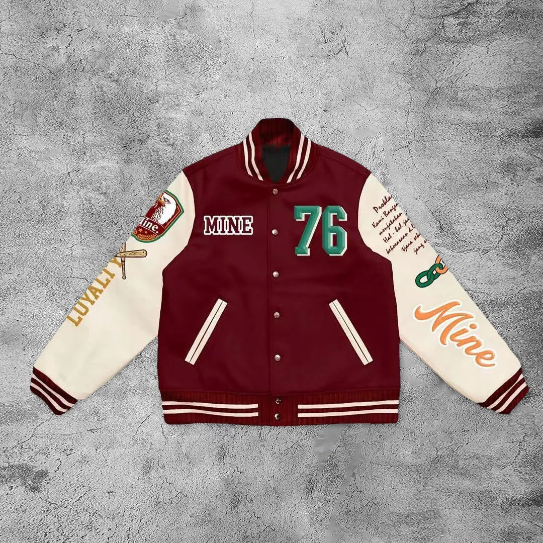 Baseball Winter Thick Jacket/Letter Men's Varsity Jacket Bomber