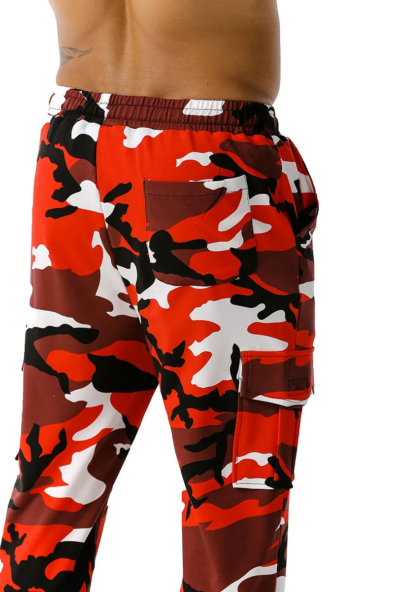 Men's Pure Cotton Camo Cargo Pants Joggers Trousers