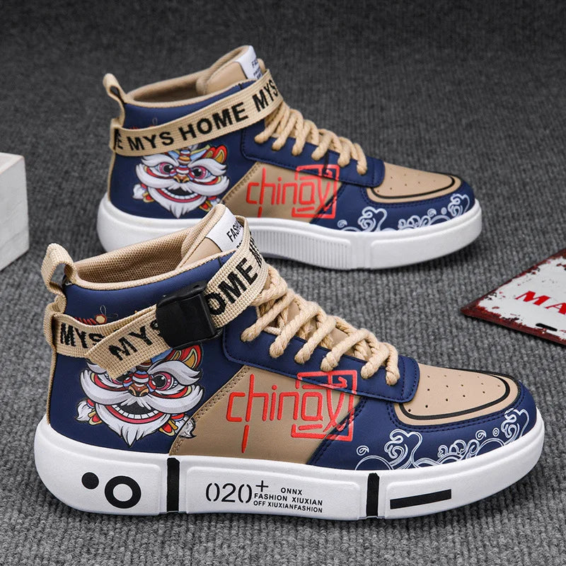 New Fashion Chinese Tiger High Top Unisex Skate Sneakers