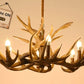 Premium Vintage Deer Antlers Chandelier/Retro Ceiling Hanging Lighting Fixture/Resin