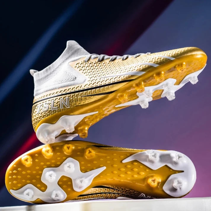 Lionel Messi Style Golden Soccer Cleats/Shoes TF/FG/High Ankle/Ultra-light